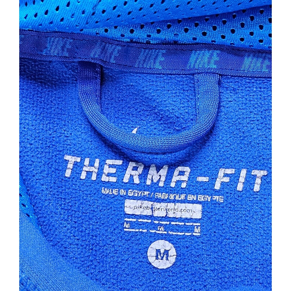 Nike Mens Thermafit Hoodie Center Spellout‎ Blue Long Sleeve Size M 625167-480 - Picture 3 of 15